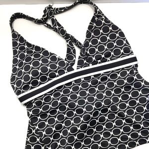 Jag Swim Top Tankini Black and White Circles Swim Top New With Tags Size Large